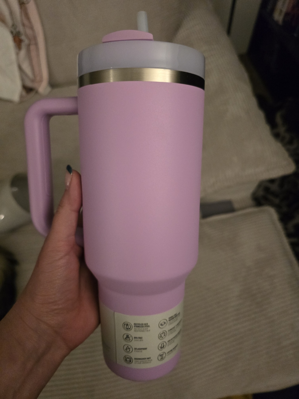 Stanley Travel Tumbler in Soft Orchid Pink - Picture 6 of 7